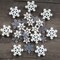 32 Pieces Christmas Snowflake Resin Glitter Charms Flatback Resin Embellishment Ornaments for Scrapbooking, DIY Crafts, Hair Clip, Xmas Decor